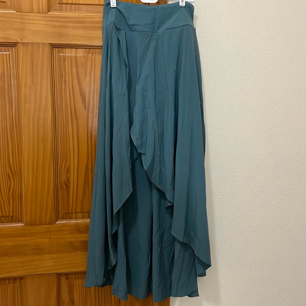 Breezeful high waisted high low ruffle maxi skirt